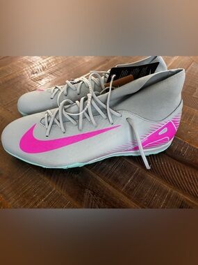 Nike Mercurial Football Cleats Grey Pink Men's US Size 11.5